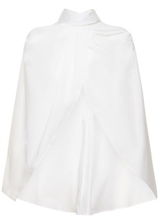 The Row Aleida Cotton Poplin Layered Cape Shirt