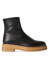 The Row Boris Leather Ankle Boots