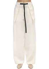 The Row Brona Silk & Linen Canvas Pants