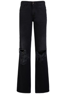 The Row Carel Distressed Midrise Straight Jeans