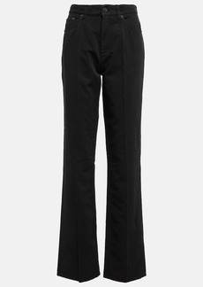 The Row Carlon mid-rise cotton and linen pants