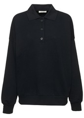 The Row Corzas Cotton Jersey Polo Sweatshirt