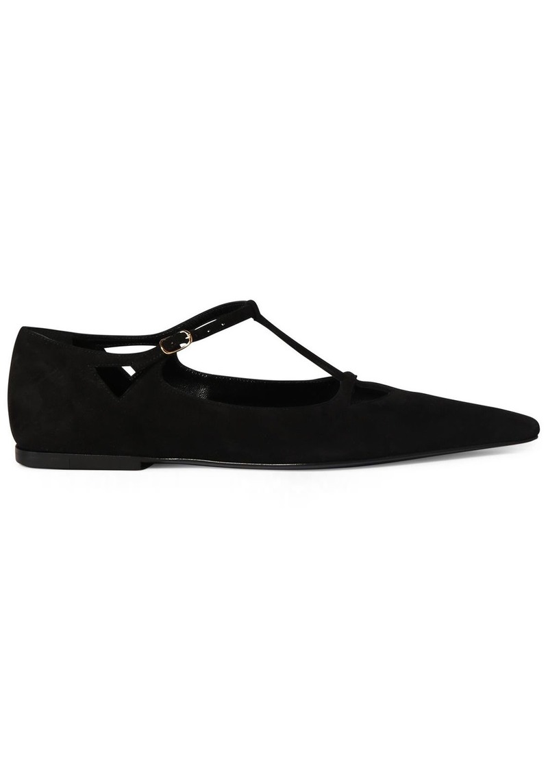 The Row Cyd Suede Ballerina Flats