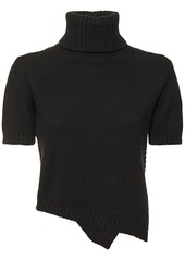 The Row Dria Asymmetric Cashmere Blend Knit Top