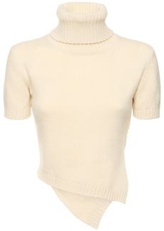 The Row Dria Asymmetric Cashmere Blend Knit Top