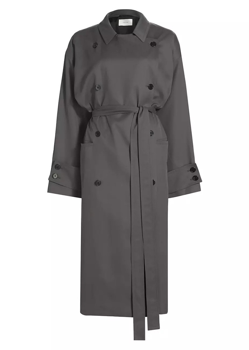 The Row Eric Silk Double-Breasted Trench Coat