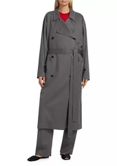 The Row Eric Silk Double-Breasted Trench Coat