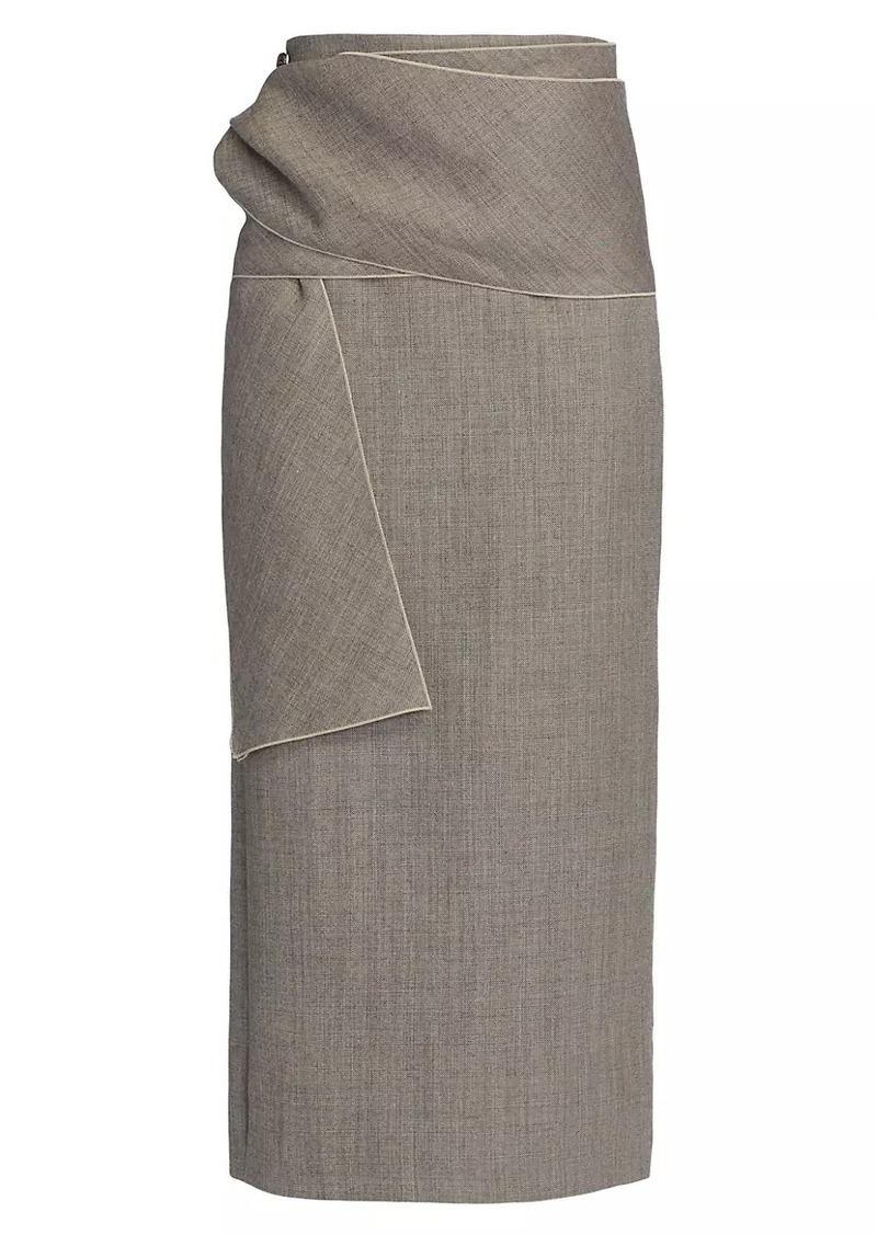 The Row Laz Tie Wool Midi-Skirt