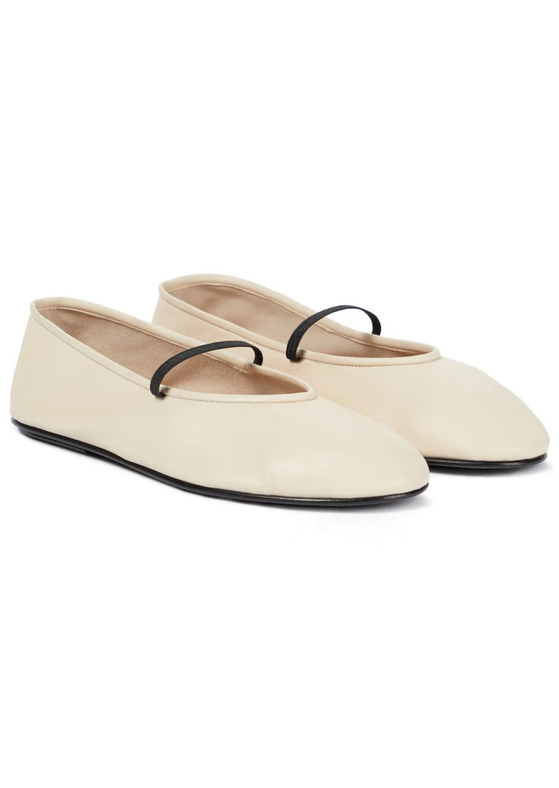 The Row Elastic leather ballet flats