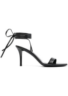 The Row 'Maud' Black Sandals with Self-Tie Laces in Leather Woman