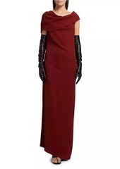 The Row Nassau Silk Draped Maxi Dress