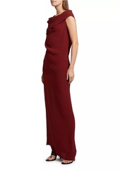 The Row Nassau Silk Draped Maxi Dress