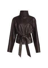 The Row Ramira Belted Leather Jacket