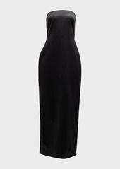 The Row Reeta Strapless Silk Maxi Dress