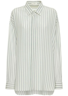 The Row Sisca Striped Long Silk Shirt