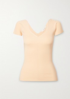 The Row Tain Ribbed Merino Wool And Cashmere-blend Top