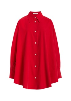 The Row - Andra Oversized Silk Shirt - Red - XS - Moda Operandi