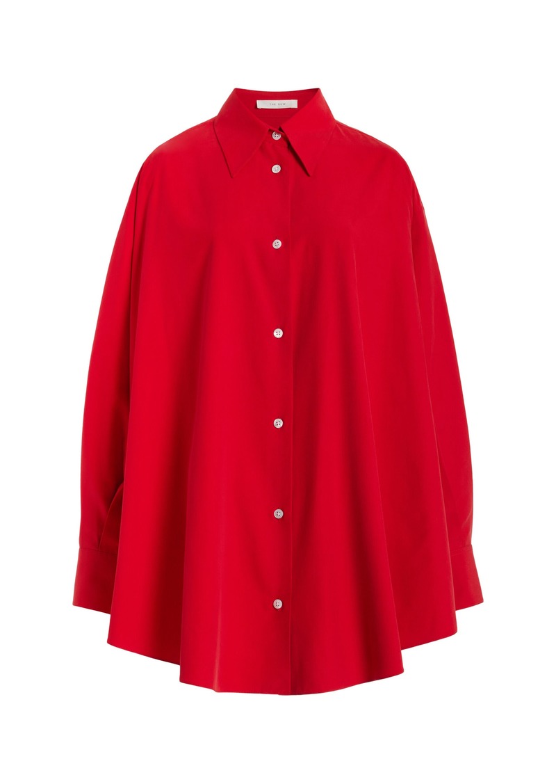 The Row - Andra Oversized Silk Shirt - Red - S - Moda Operandi