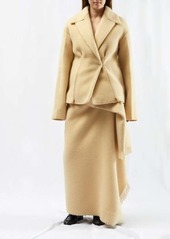 The Row - Aphra Fringe-trimmed Draped Wool-blend Skirt - Womens - Cream