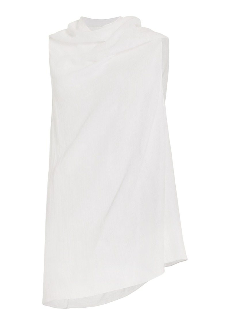 The Row - Aria Draped Cotton Sleeveless Top - Ivory - XS - Moda Operandi