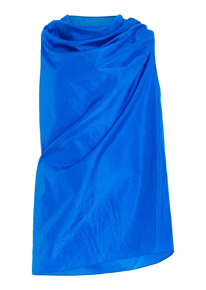 The Row - Aria Draped Silk Sleeveless Top - Blue - M - Moda Operandi