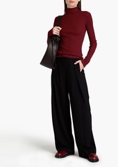 The Row - Arzino ribbed cashmere and silk-blend turtleneck sweater - Burgundy - XS