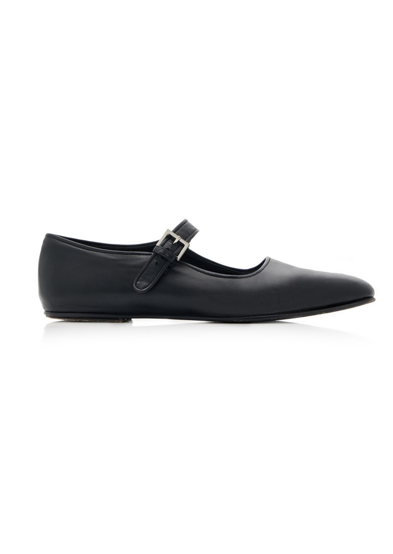 The Row - Ava Leather Flats - Black - IT 36.5 - Moda Operandi