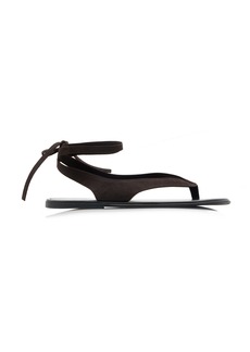 The Row - Beach Lace-Up Leather Sandals - Brown - IT 38 - Moda Operandi