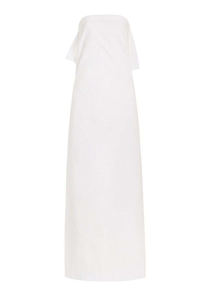 The Row - Bernette Strapless Cotton Maxi Dress - White - US 8 - Moda Operandi