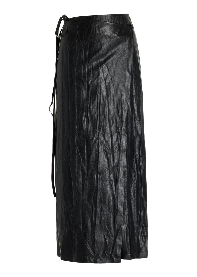 The Row - Bert Leather Skirt - Black - US 2 - Moda Operandi