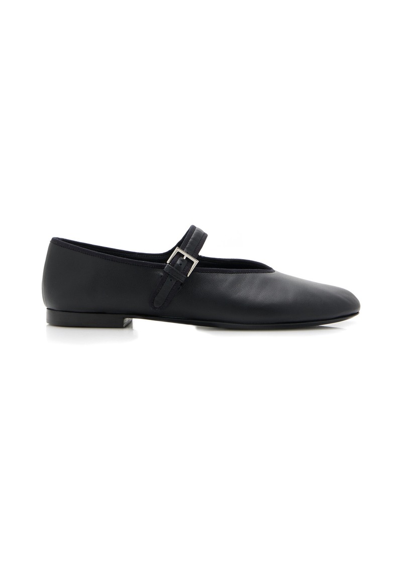 The Row - Boheme Leather Mary Jane Flats - Black - IT 40 - Moda Operandi