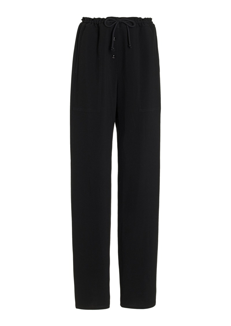 The Row - Bonnette Drawstring Wool-Blend Straight-Leg Pants - Black - US 4 - Moda Operandi