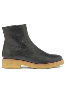The Row - Boris Leather Ankle Boots - Womens - Black
