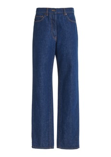 The Row - Borjis Selvedge High-Rise Straight-Leg Jeans - Dark Wash - US 8 - Moda Operandi