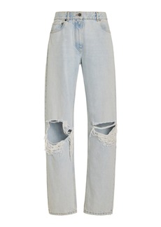 The Row - Burty Distressed Rigid Mid-Rise Relaxed-Leg Jeans - Blue - US 8 - Moda Operandi