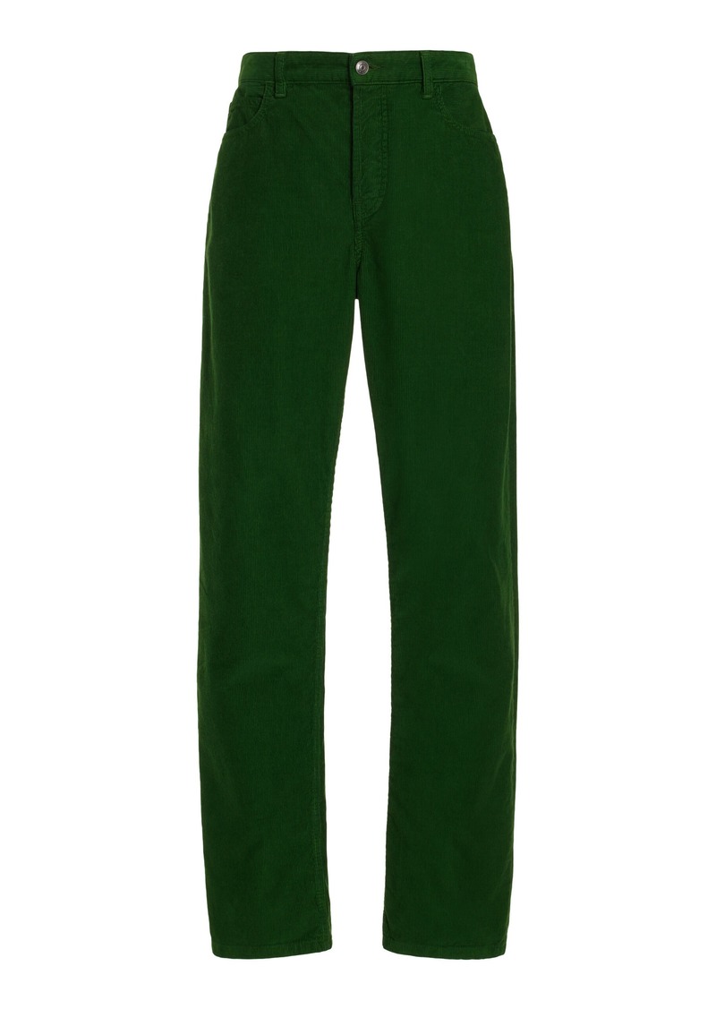 The Row - Carlind Cotton Corduroy Straight-Leg Pants - Green - US 10 - Moda Operandi