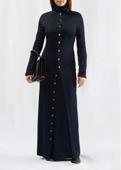 The Row - Carmelo Buttoned Jersey Maxi Dress - Womens - Navy