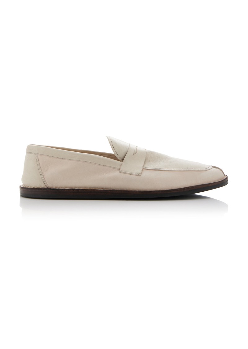 The Row - Cary Leather Loafers - White - IT 36 - Moda Operandi