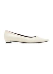 The Row - Claudette Leather Flats - White - IT 38.5 - Moda Operandi