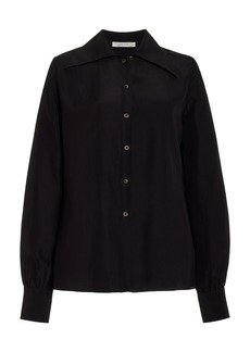 The Row - Conan Silk Shirt - Black - US 8 - Moda Operandi