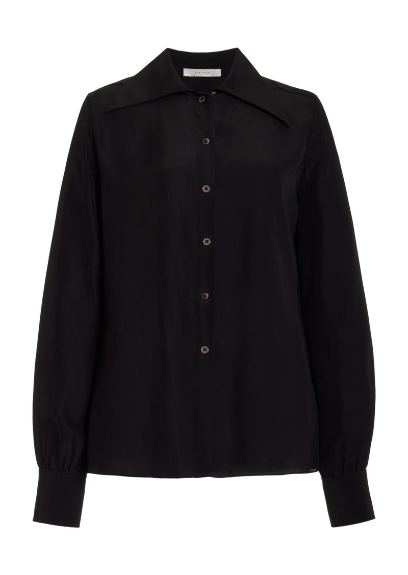 The Row - Conan Silk Shirt - Black - US 0 - Moda Operandi