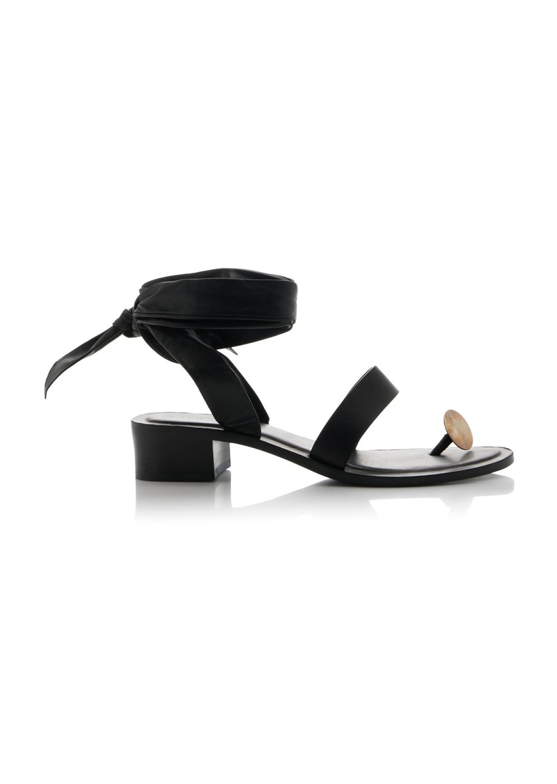 The Row - Cord Tie-Up Leather Sandals - Black - IT 37 - Moda Operandi