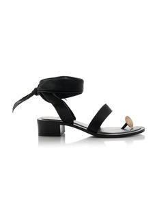 The Row - Cord Tie-Up Leather Sandals - Black - IT 36.5 - Moda Operandi