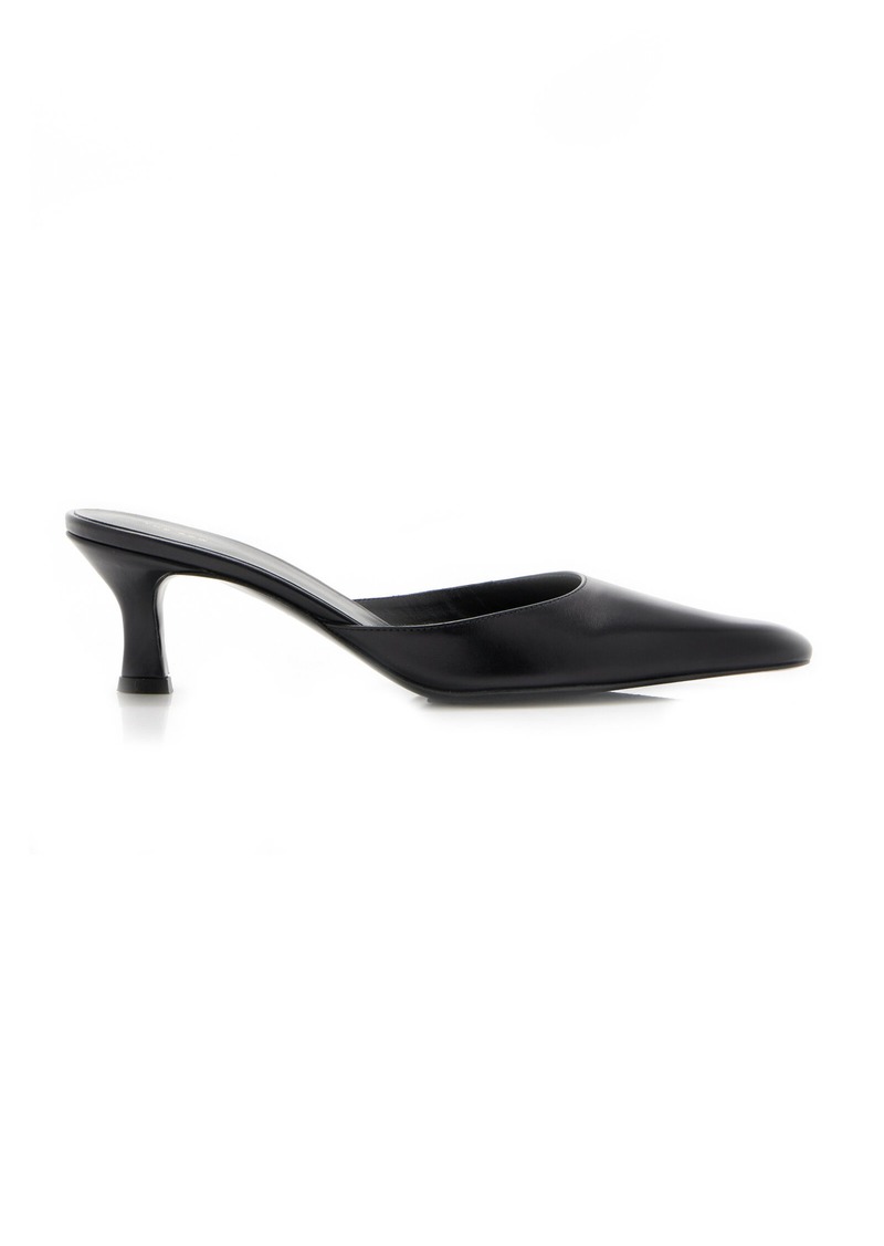 The Row - Cybil Leather Mules - Black - IT 36 - Moda Operandi