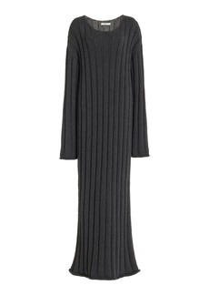 The Row - Danielas Ribbed-Knit Wool-Blend Maxi Dress - Grey - M - Moda Operandi