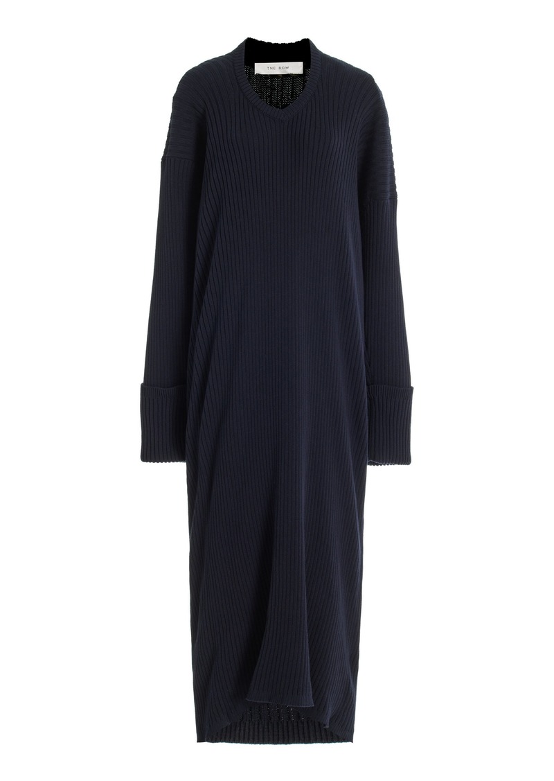 The Row - Elodie Knit Cotton Maxi Dress - Blue - M - Moda Operandi