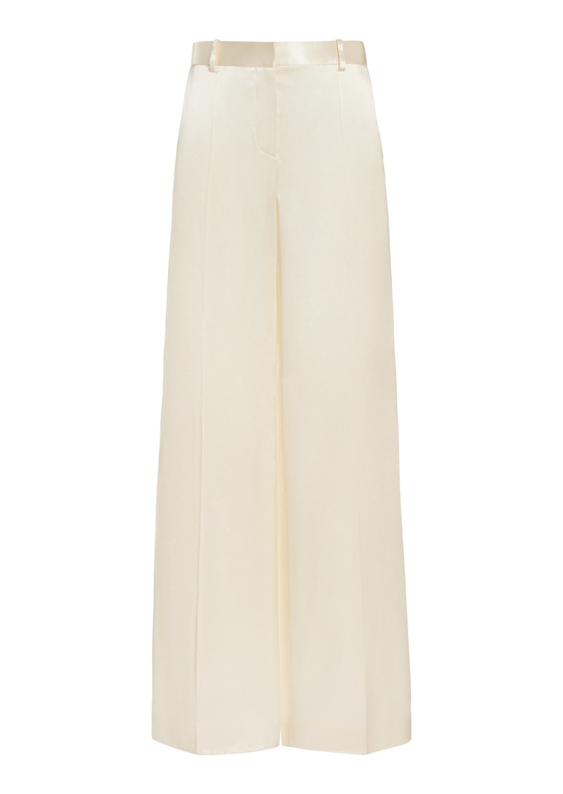 The Row - Encore Pleated Silk Wide-Leg Pants - Ivory - US 0 - Moda Operandi