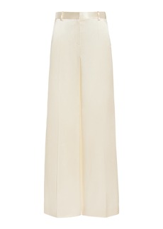 The Row - Encore Pleated Silk Wide-Leg Pants - Ivory - US 8 - Moda Operandi