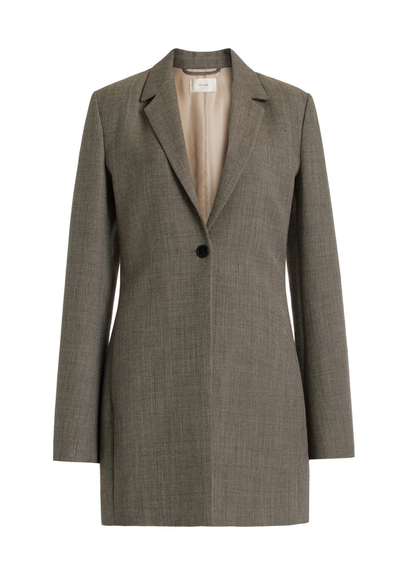 The Row - Enny Long Wool-Blend Single-Breasted Blazer - Grey - US 0 - Moda Operandi