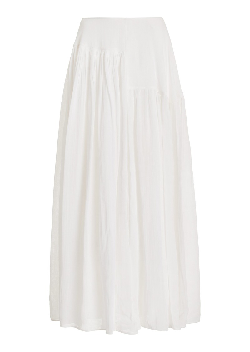 The Row - Femke Pleated Cotton-Silk Maxi Skirt - Ivory - US 0 - Moda Operandi